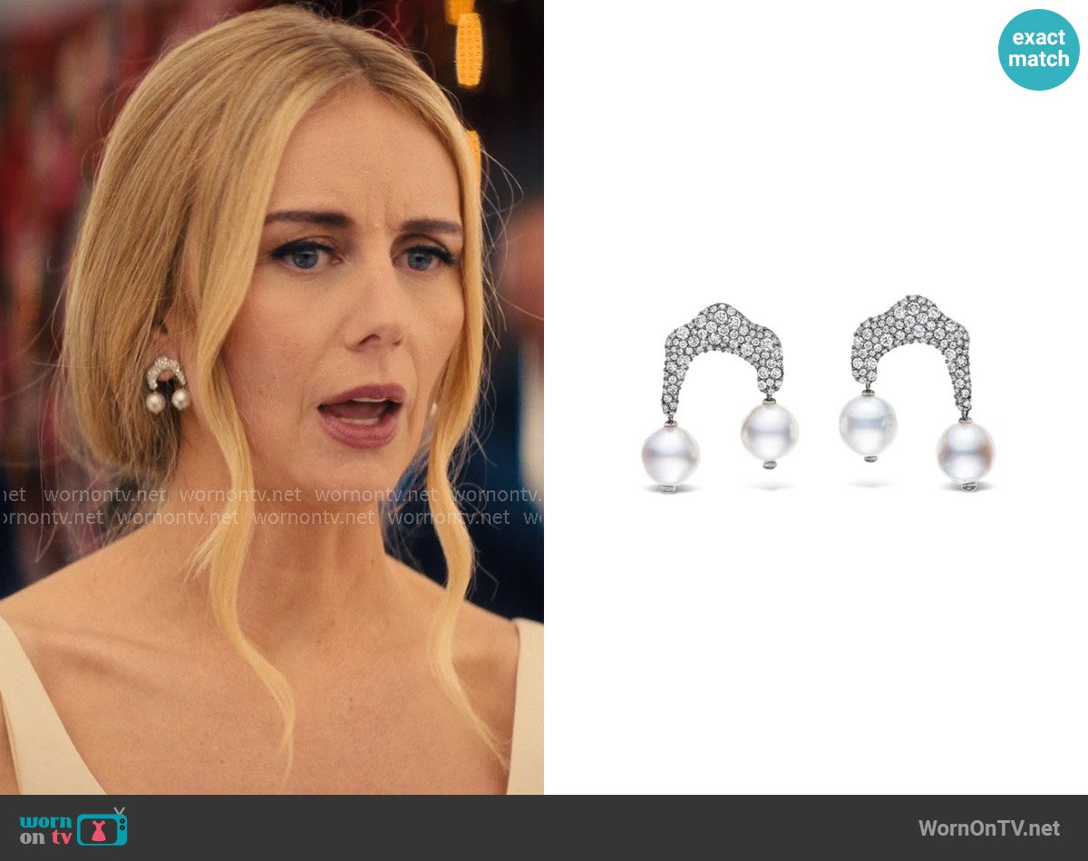 Arielle Ratner Diamond Boda Earrings worn by Morgan (Justine Lupe) on Nobody Wants This