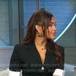 Ashley Nicole Moss’s black and white short-sleeve jacket on CBS Mornings