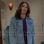 Ashley’s denim jacket on Beyond the Gates