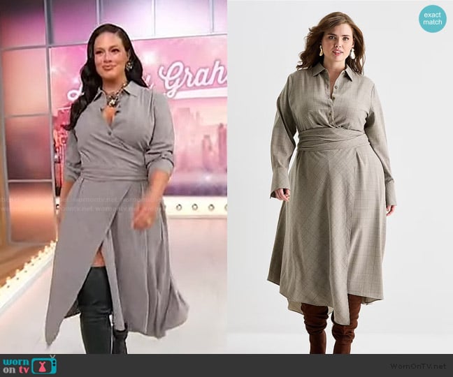 Ashley Graham Plus Long Sleeve Plaid Shirt Dress worn by Ashley Graham on Sherri