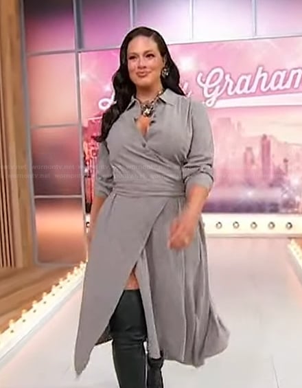 Ashley Graham’s gray plaid shirtdress on Sherri