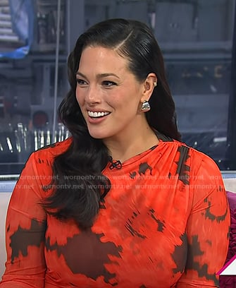 Ashley Graham’s red floral mesh dress on Today