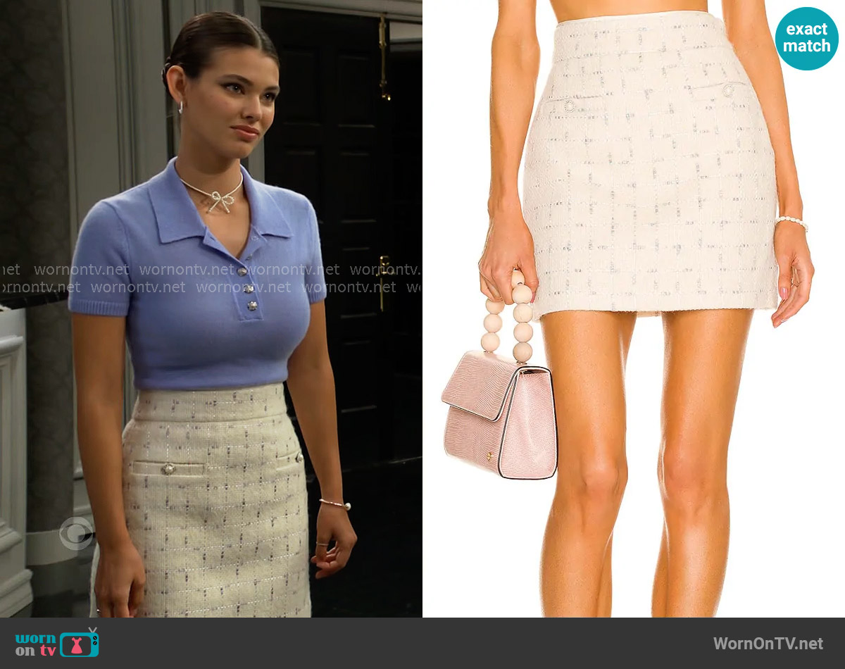 Assignment Tai Mini Skirt worn by Electra Forrester (Laneya Grace) on The Bold and the Beautiful