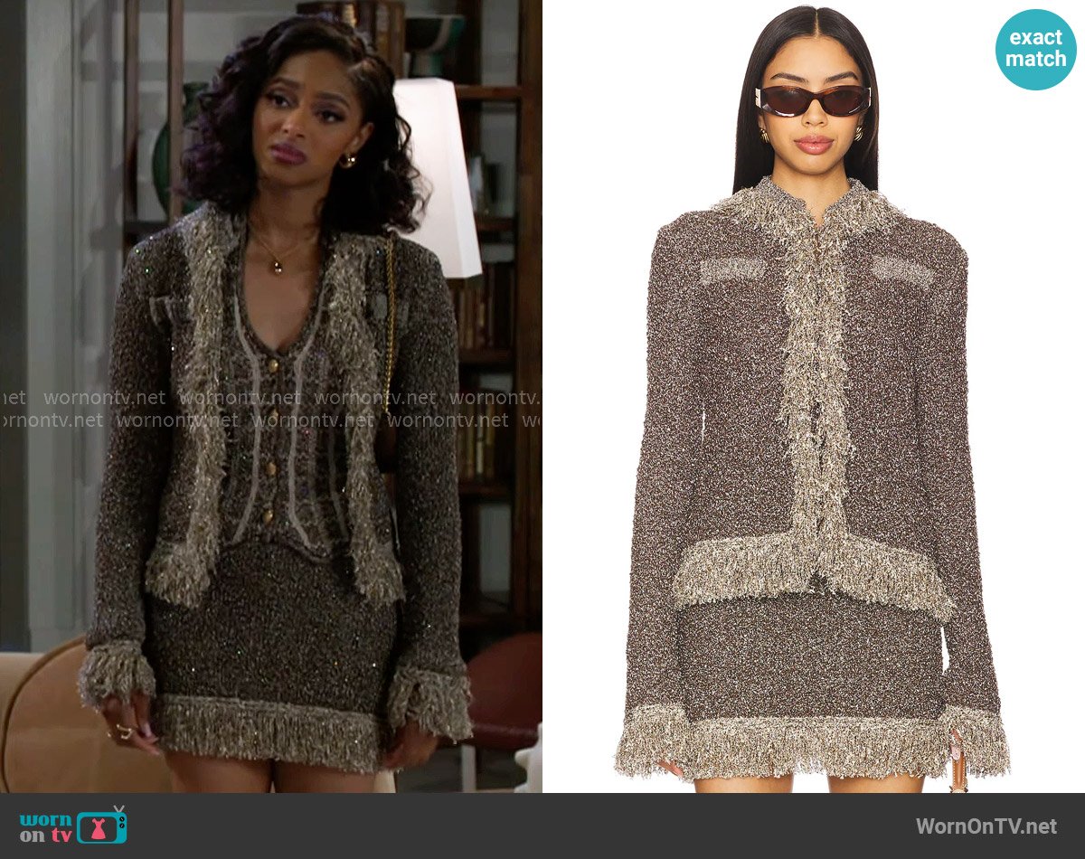 Asta Resort Bianca Fringe Jacket worn by Kat Richardson (Colby Muhammad) on Beyond the Gates