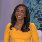 Brittany Bell’s yellow asymmetric neck dress on Good Morning America