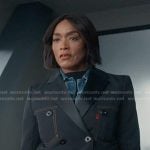 Athena’s black denim layered cropped blazer on 9-1-1