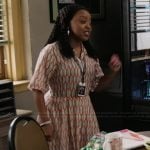 Janine’s printed shirtdress on Abbott Elementary