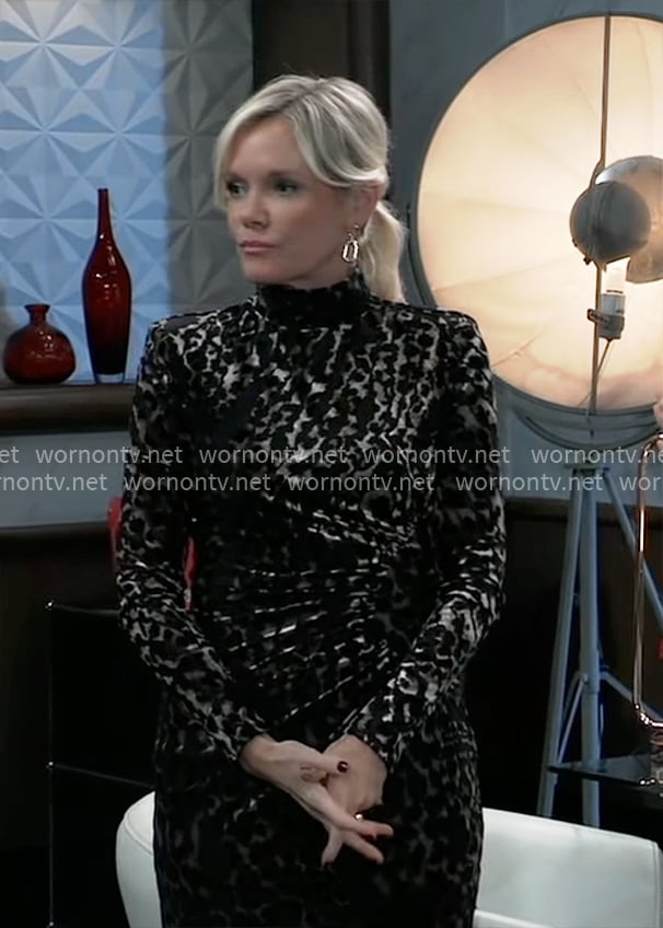 Ava's velvet leopard dress on General Hospital