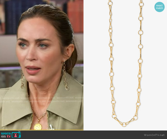 Azlee Large Motif Chain Necklace worn by Emily Blunt on Good Morning America