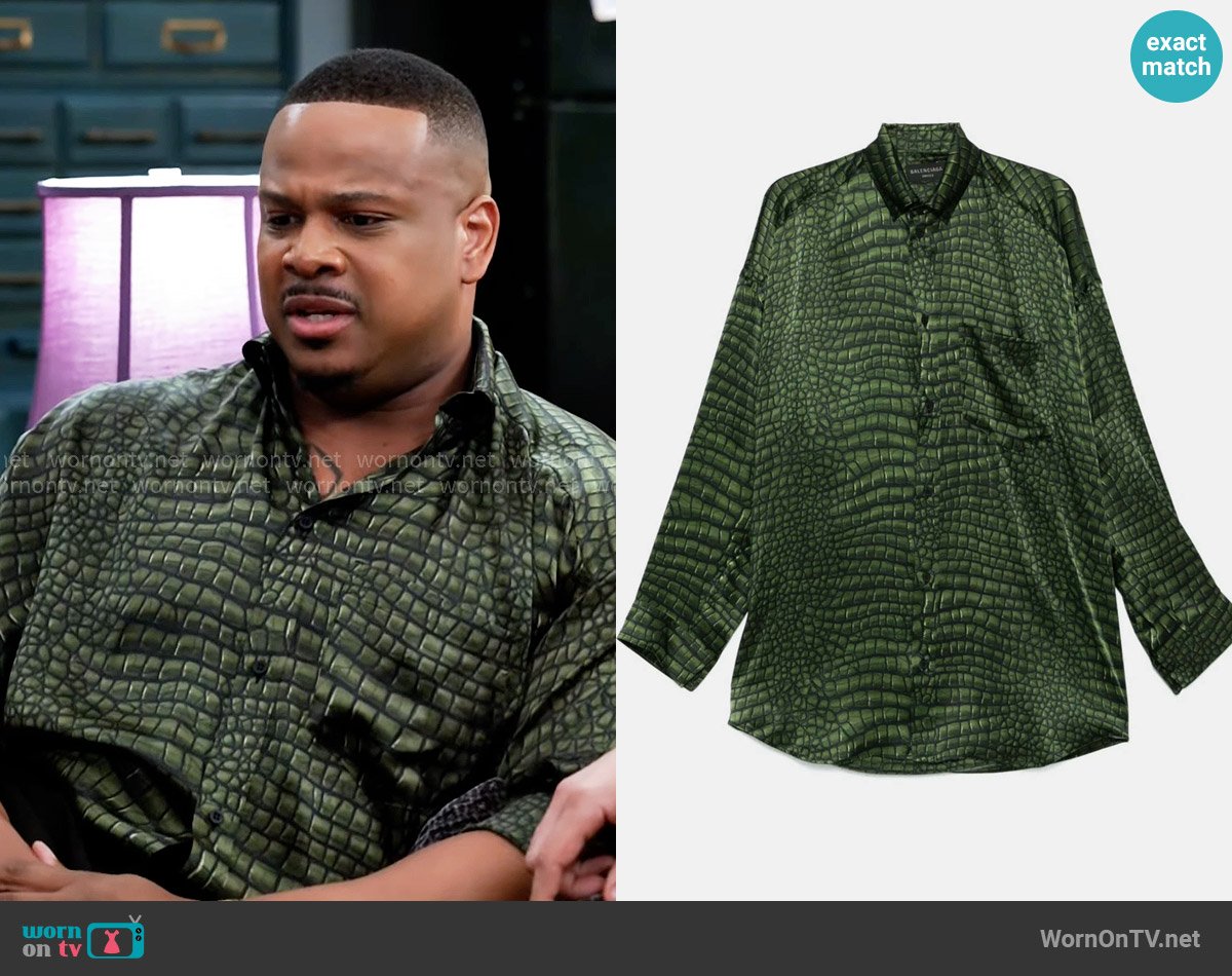 Balenciaga Cocoon Shirt worn by Maurice Webb (Brian Jordan Jr.) on Tyler Perrys Sistas