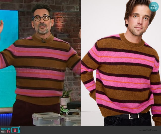 Banana Republic Italian Alpaca-Wool Blend Stripe Sweater worn by Lawrence Zarian on The Kelly Clarkson Show