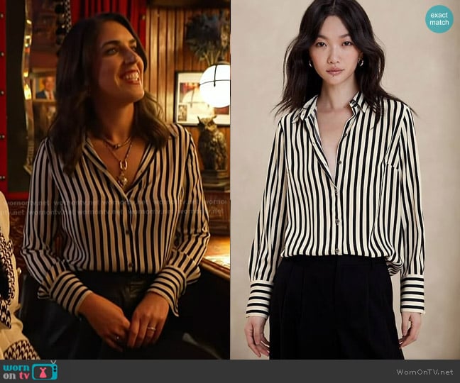 Banana Republic Satin Classic Shirt worn by Liz Kreutz on Today