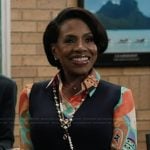 Barbara’s printed blouse and vest on Abbott Elementary