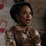 Barbara’s chain link print blouse on Abbott Elementary