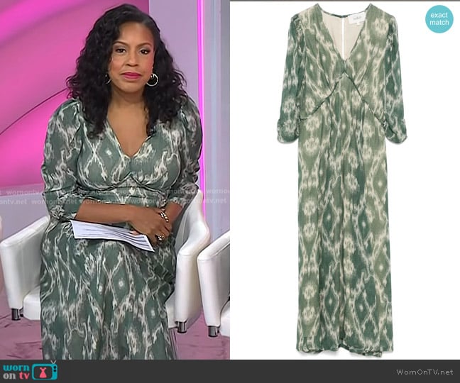 Ba&Sh Matsa Dress in Green worn by Sheinelle Jones on Today