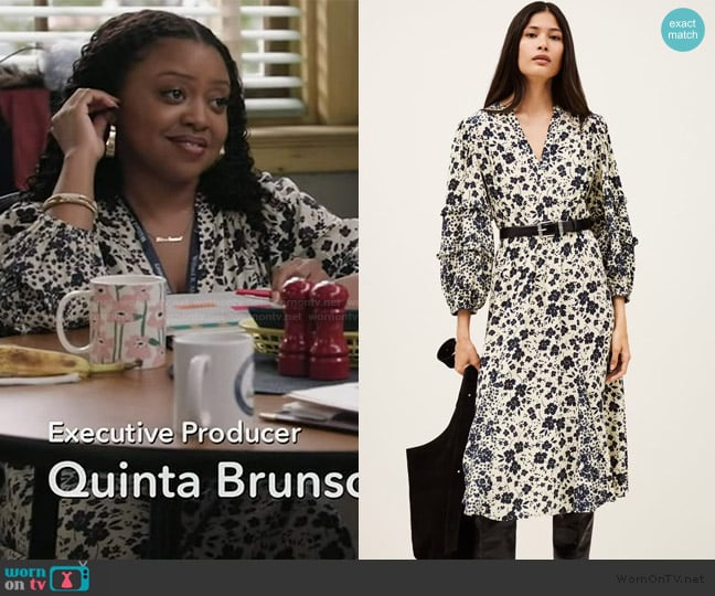 Ba&sh Minary Midi Dress worn by Janine Teagues (Quinta Brunson) on Abbott Elementary