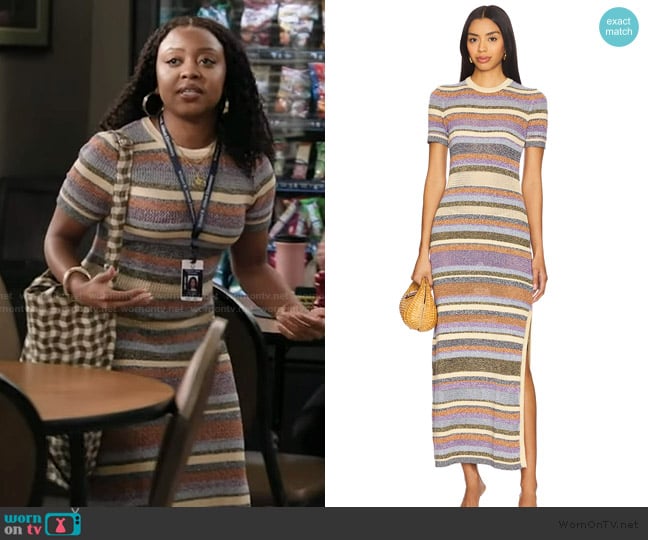 Ba&sh Tonnie Dress worn by Janine Teagues (Quinta Brunson) on Abbott Elementary