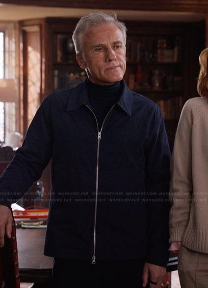 Bash's blue jacket on Only Murders in the Building