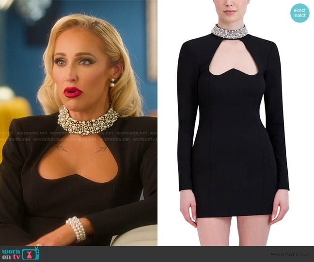 BCBGMAXAZRIA Mock Neck Mini Dress worn by Mary Fitzgerald on Selling Sunset