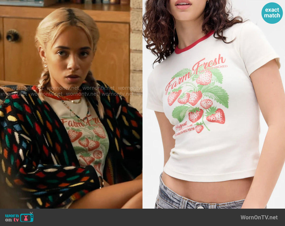 BDG At Urban Outfitters Strawberry Ringer T-Shirt worn by Ava (Amirah J) on High Potential