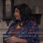 Bela’s blue and red floral top on Ghosts