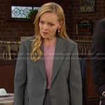 Belle’s grey suit on Days of our Lives