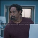 Ben’s burgundy textured sweater on Greys Anatomy