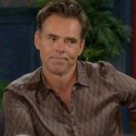 Billy’s brown printed shirt on The Young and the Restless