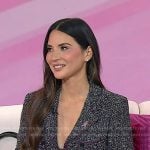Olivia Munn's black tweed blazer and skirt on Today