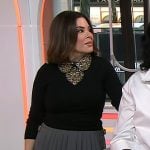 Erica Taylor’s black embellished sweater and grey pleated skirt on Today