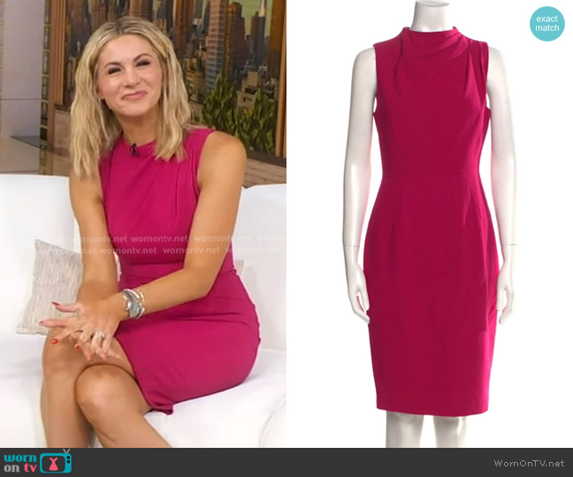 Black Halo Corrine Sheath Dress worn by Laura Rutledge on Good Morning America