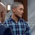 Kai’s blue plaid shirt on General Hospital