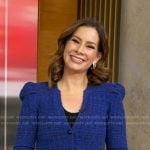 Rebecca's blue knit cardigan on Good Morning America