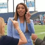 Maria Taylor’s blue blazer and shorts on Access Hollywood