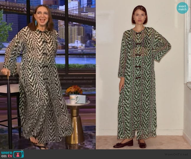 Bode Serpentine Kaftan worn by Maya Rudolph on Live with Kelly and Mark