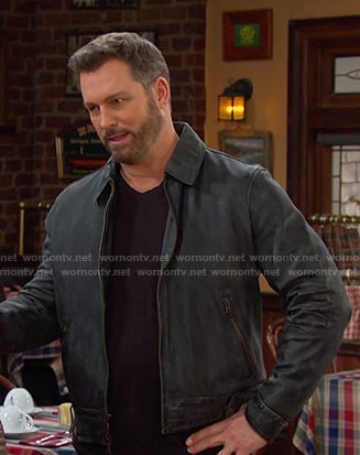 Brady’s black leather zip jacket on Days of our Lives