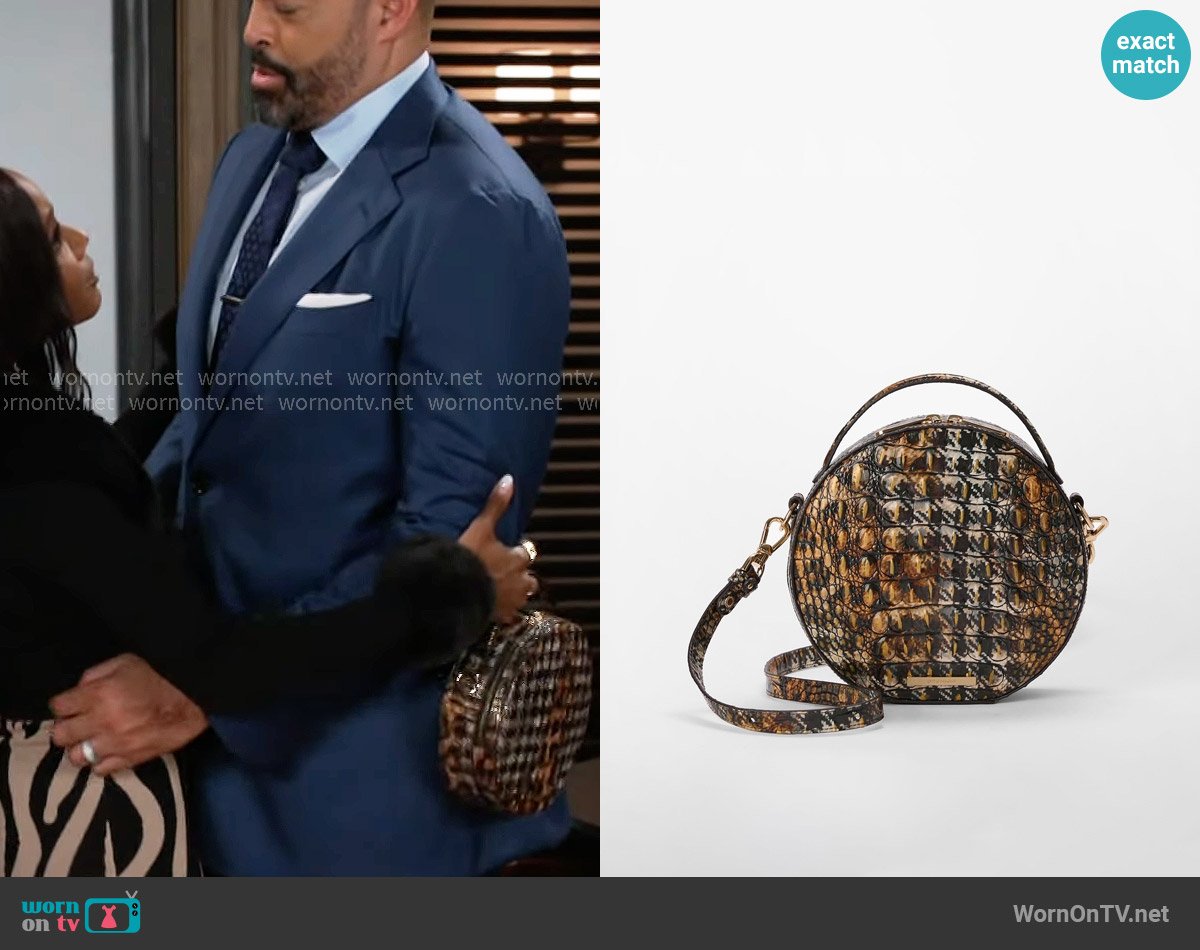 Brahmin Lane Bag in Untamed Melbourne worn by Hayley Lawson (Marquita Goings) on Beyond the Gates