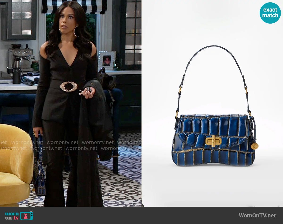 Brahmin Nerida Bag in Anchor Nerina worn by Dani Dupree (Karla Mosley) on Beyond the Gates