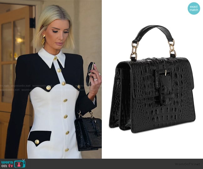 Brahmin Small Hallie Melbourne Leather Satchel worn by Nicole Young on Selling Sunset