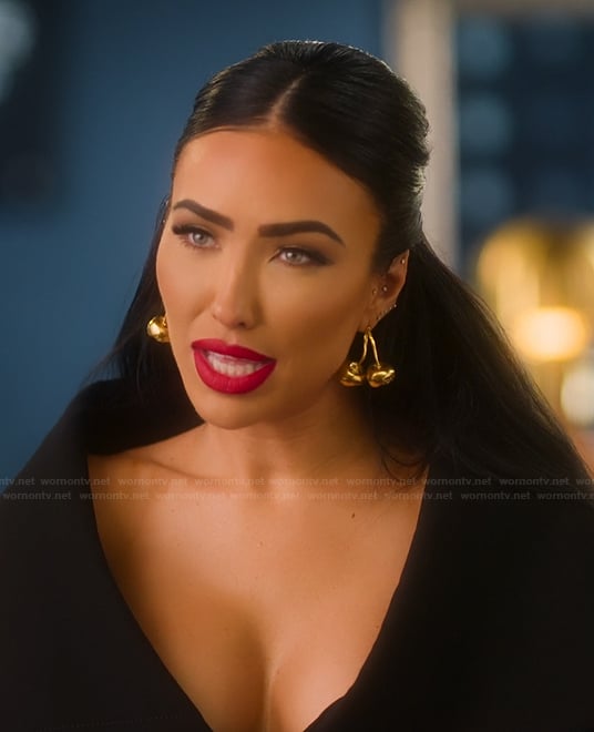 Bre's gold cherry earrings on Selling Sunset