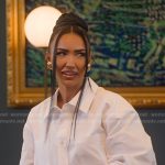 Bre’s white high and low shirt on Selling Sunset