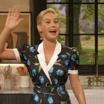 Brie Larson’s black floral print dress on The Drew Barrymore Show