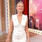 Brie Larson’s white floral applique mini dress on Sherri