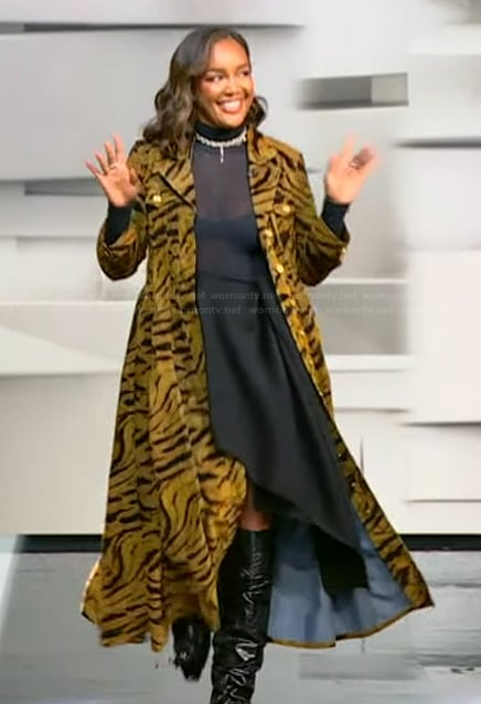 Brittany Hampton’s tiger stripe dress on Tamron Hall Show