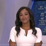 Brittany’s white pelated short sleeve dress on Good Morning America