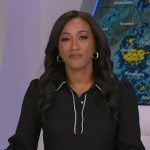 Brittany’s black contrast trim collared dress on Good Morning America