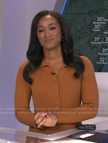 Brittany's brown ribbed cardigan dress on Good Morning America