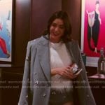 Bronwyn’s grey crystal embellished coat on The Real Housewives of Salt Lake City