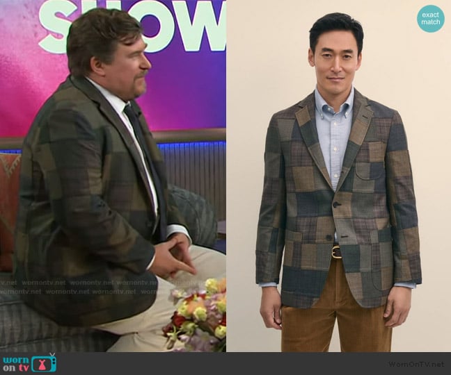 Brooks Brothers The No.1 Sack Sport Coat in Patchwork Wool worn by Michael Chernus on The Kelly Clarkson Show