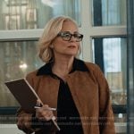 Laurel’s brown suede jacket on Elsbeth